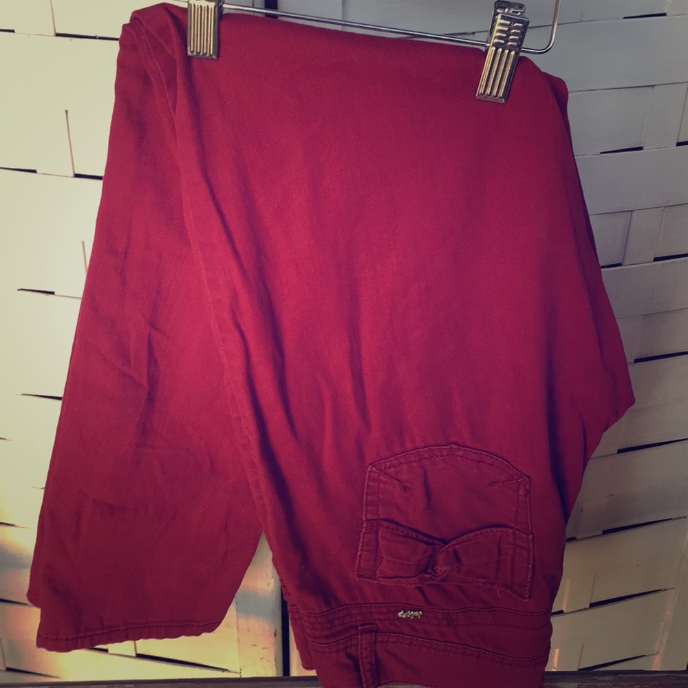 Burgundy jeans